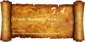 Trunk Annamária névjegykártya