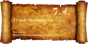 Trunk Annamária névjegykártya